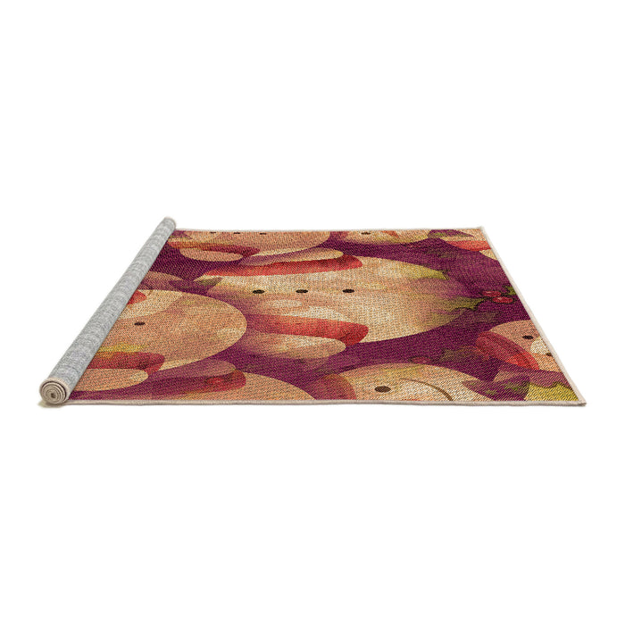 Sideview of Machine Washable Transitional Crimson Red Rug, wshpat732org