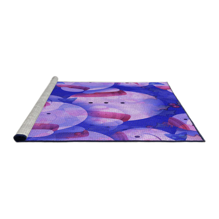 Sideview of Machine Washable Transitional Purple Mimosa Purple Rug, wshpat732pur