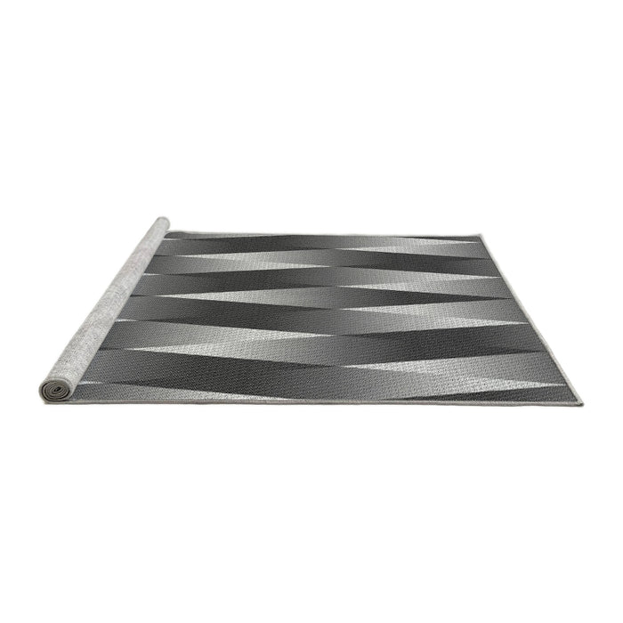 Sideview of Machine Washable Transitional Dark Gray Rug, wshpat733gry