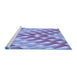 Sideview of Machine Washable Transitional Slate Blue Rug, wshpat734blu