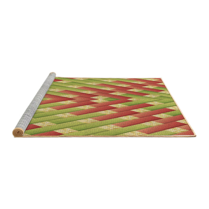 Sideview of Machine Washable Transitional Red Rug, wshpat734brn