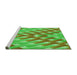 Sideview of Machine Washable Transitional Neon Green Rug, wshpat734grn