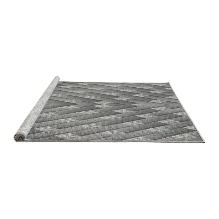 Sideview of Machine Washable Transitional Dark Gray Rug, wshpat734gry