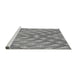Sideview of Machine Washable Transitional Dark Gray Rug, wshpat734gry