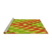 Sideview of Machine Washable Transitional Green Rug, wshpat734yw