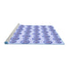 Sideview of Machine Washable Transitional Blue Rug, wshpat735blu