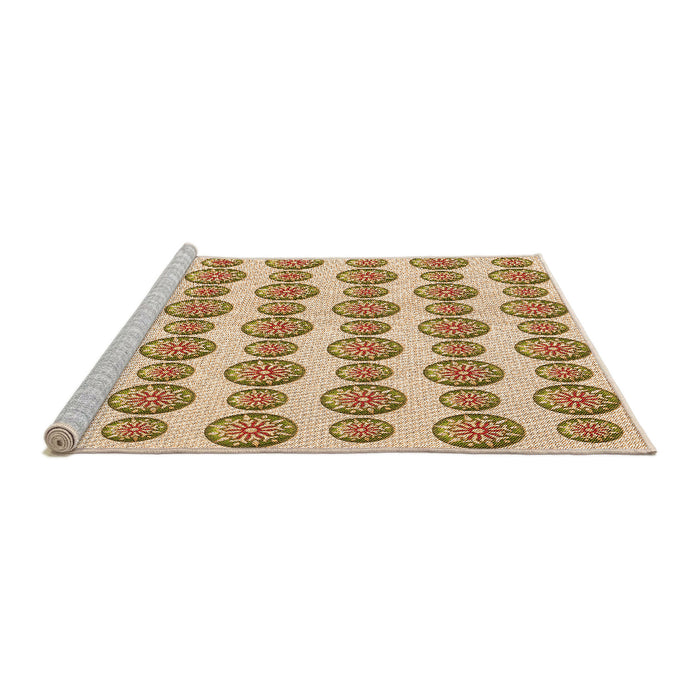 Sideview of Machine Washable Transitional Khaki Gold Rug, wshpat735org