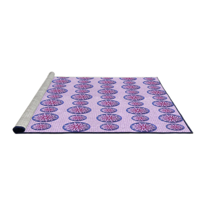 Sideview of Machine Washable Transitional Blossom Pink Rug, wshpat735pur
