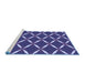 Sideview of Machine Washable Transitional Medium Slate Blue Rug, wshpat736blu