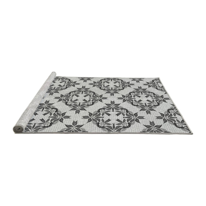 Sideview of Machine Washable Transitional Gray Rug, wshpat737gry