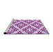 Sideview of Machine Washable Transitional Blossom Pink Rug, wshpat737pur