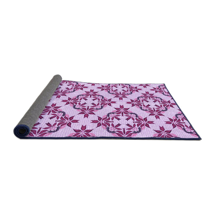 Thickness of Patterned Blossom Pink Rug, pat737pur
