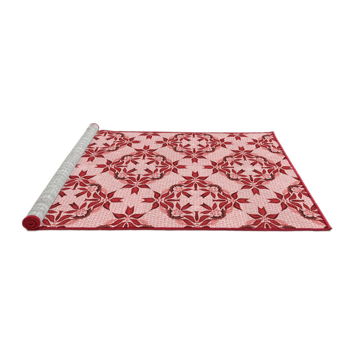 Sideview of Machine Washable Transitional Pink Rug, wshpat737rd