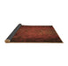 Thickness of Patterned Mahogany Brown Rug, pat738brn