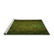 Sideview of Machine Washable Transitional Dark Forest Green Rug, wshpat738grn