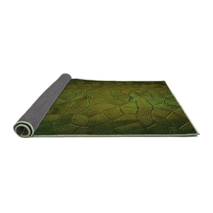 Thickness of Patterned Dark Forest Green Rug, pat738grn