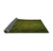 Thickness of Patterned Dark Forest Green Rug, pat738grn