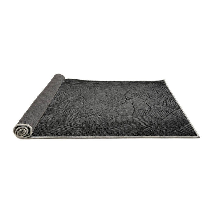 Thickness of Patterned Charcoal Black Rug, pat738gry