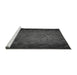 Sideview of Machine Washable Transitional Charcoal Black Rug, wshpat738gry