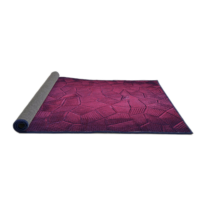 Thickness of Patterned Medium Violet Red Pink Rug, pat738pur