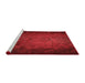 Sideview of Machine Washable Transitional Red Rug, wshpat738rd