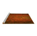 Sideview of Machine Washable Transitional Mahogany Brown Rug, wshpat738yw