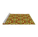 Sideview of Machine Washable Transitional Saffron Red Rug, wshpat739yw