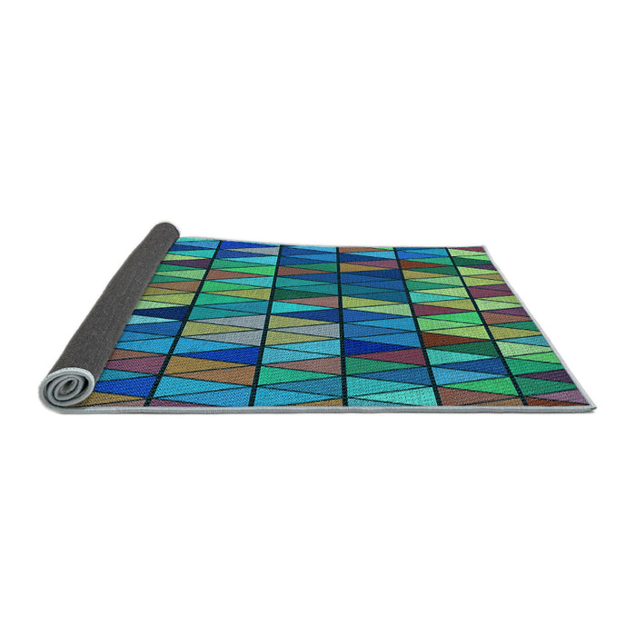 Patterned Lime Mint Green Rug, pat74lblu