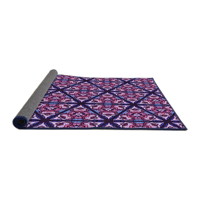 Thickness of Patterned Dark Purple Rug, pat740pur