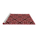 Sideview of Machine Washable Transitional Maroon Red Rug, wshpat740rd