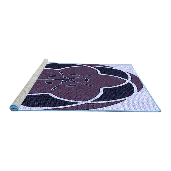 Sideview of Machine Washable Transitional Deep Purple Rug, wshpat741blu