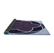 Thickness of Patterned Deep Purple Rug, pat741blu