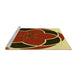 Sideview of Machine Washable Transitional Metallic Gold Rug, wshpat741yw