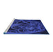 Sideview of Machine Washable Transitional Ocean Blue Rug, wshpat742blu