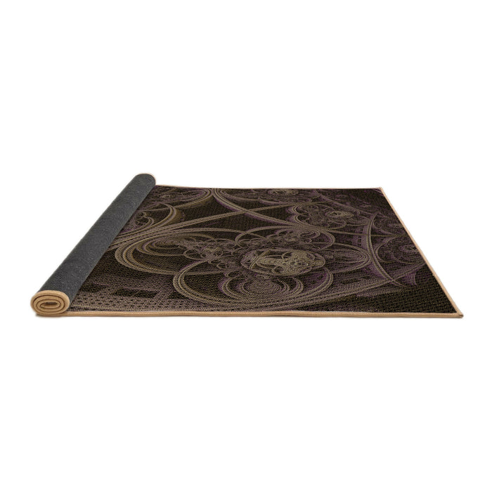 Thickness of Patterned Midnight Gray Rug, pat742brn