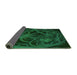 Thickness of Patterned Dark Forest Green Rug, pat742grn