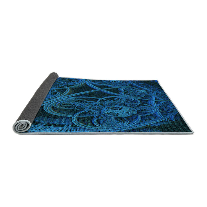 Thickness of Patterned Blue Rug, pat742lblu