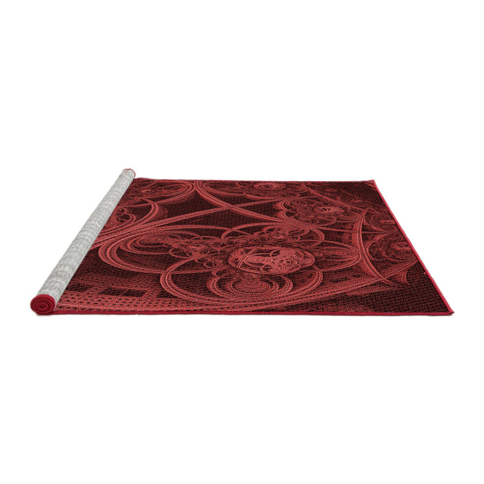 Sideview of Machine Washable Transitional Maroon Red Rug, wshpat742rd