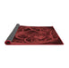 Thickness of Patterned Maroon Red Rug, pat742rd