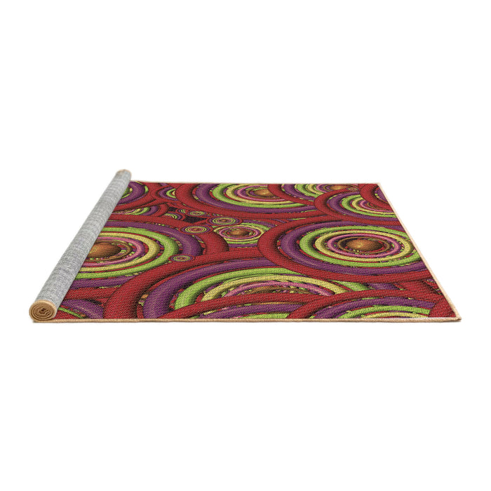 Sideview of Machine Washable Transitional Copper Brown Rug, wshpat743brn