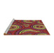 Sideview of Machine Washable Transitional Copper Brown Rug, wshpat743brn