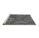 Sideview of Machine Washable Transitional Gray Rug, wshpat743gry