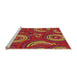 Sideview of Machine Washable Transitional Red Rug, wshpat743org