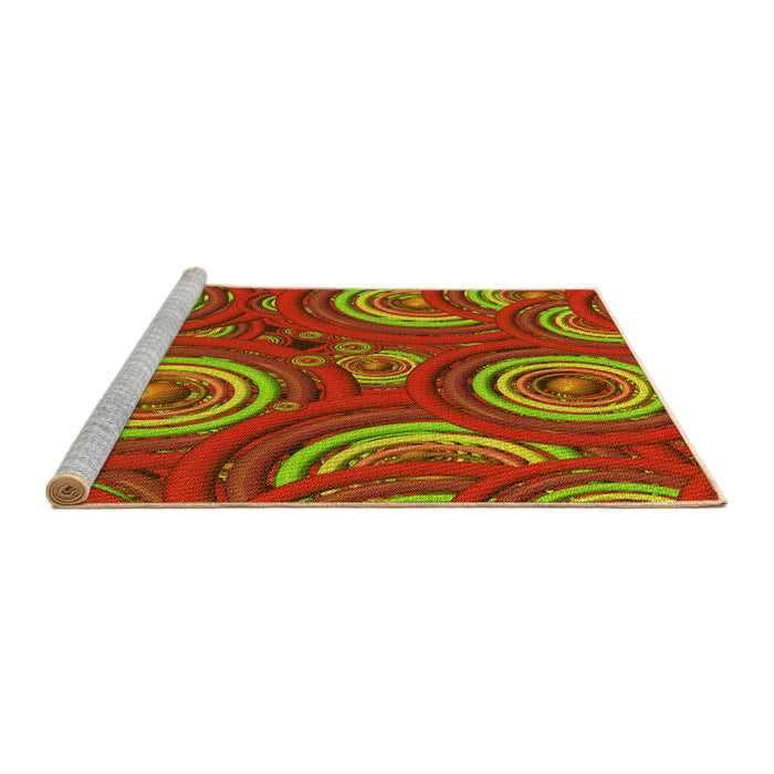 Sideview of Machine Washable Transitional Red Rug, wshpat743yw