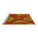 Sideview of Machine Washable Transitional Red Rug, wshpat743yw