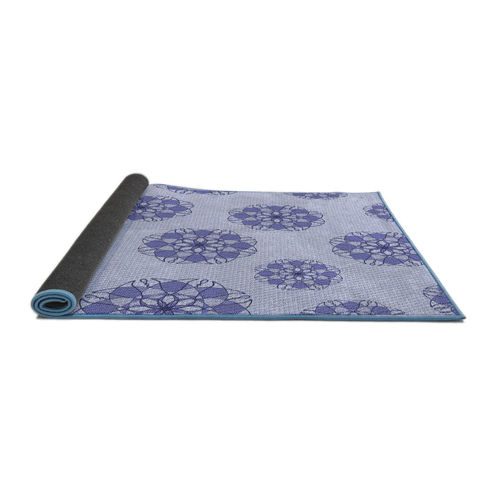Thickness of Patterned Blue Rug, pat744blu