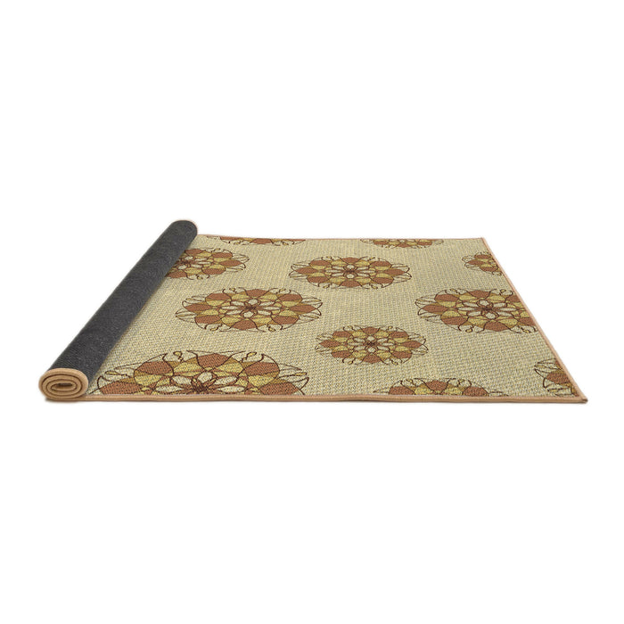 Thickness of Patterned Sun Yellow Rug, pat744brn