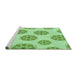 Sideview of Machine Washable Transitional Green Rug, wshpat744grn