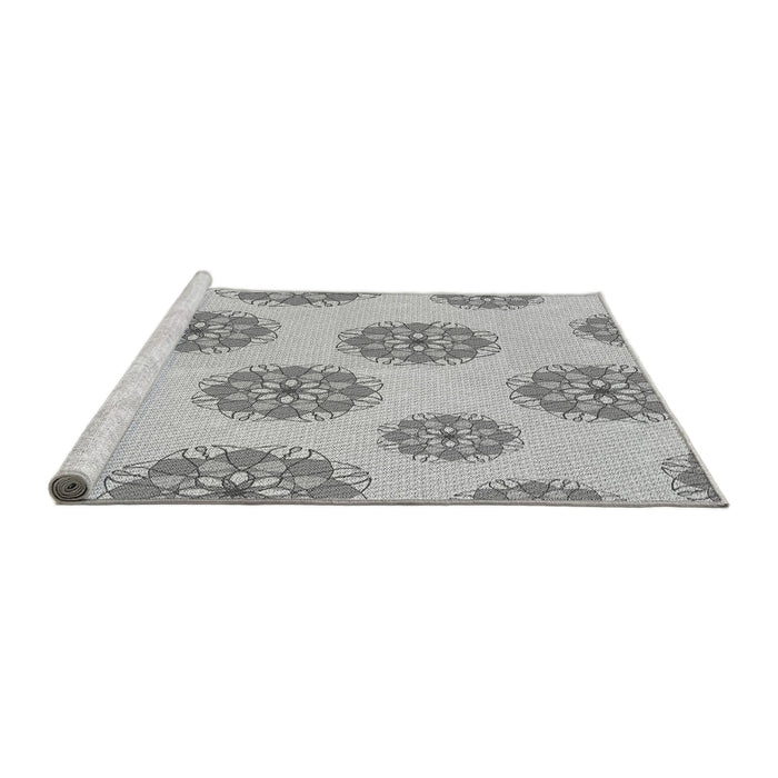 Sideview of Machine Washable Transitional Gray Rug, wshpat744gry