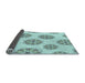 Thickness of Patterned Light Aquamarine Green Rug, pat744lblu